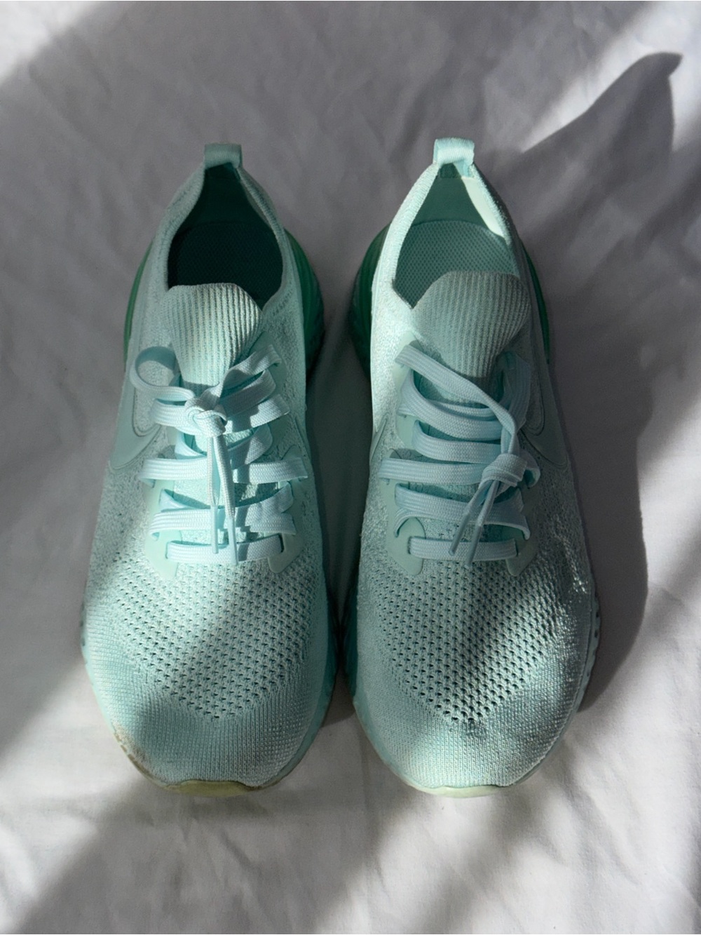 Nike Women's Mint Green Knit Running Sneakers